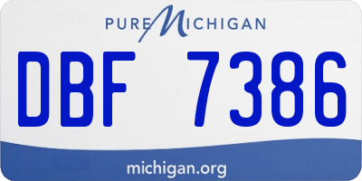 MI license plate DBF7386