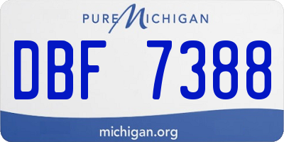 MI license plate DBF7388