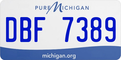MI license plate DBF7389
