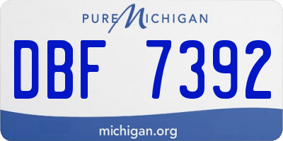MI license plate DBF7392