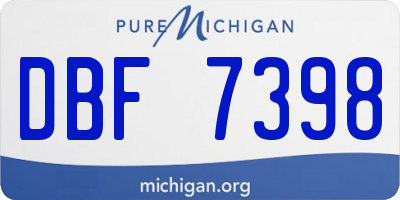 MI license plate DBF7398