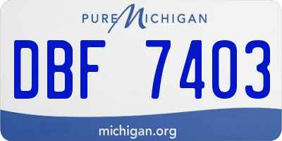 MI license plate DBF7403