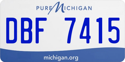MI license plate DBF7415
