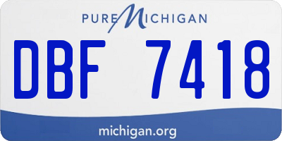 MI license plate DBF7418