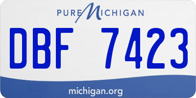 MI license plate DBF7423