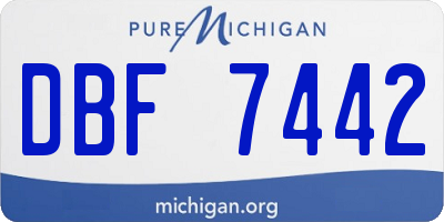 MI license plate DBF7442