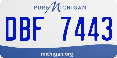 MI license plate DBF7443