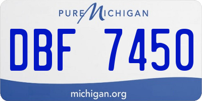 MI license plate DBF7450