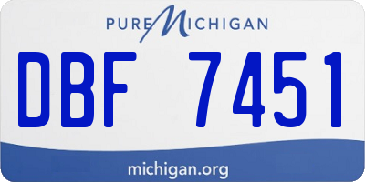 MI license plate DBF7451