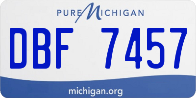 MI license plate DBF7457