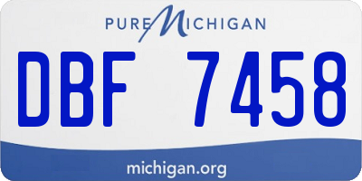 MI license plate DBF7458