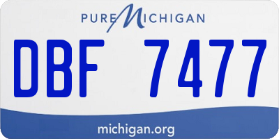 MI license plate DBF7477