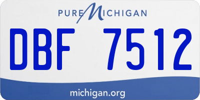 MI license plate DBF7512
