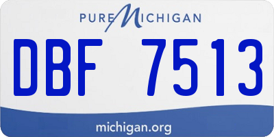 MI license plate DBF7513