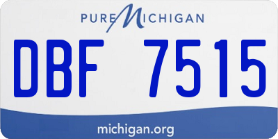 MI license plate DBF7515
