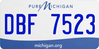 MI license plate DBF7523