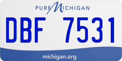 MI license plate DBF7531