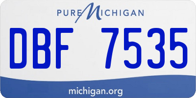 MI license plate DBF7535
