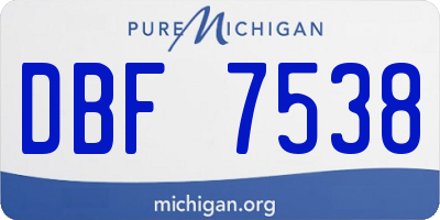 MI license plate DBF7538