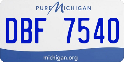 MI license plate DBF7540