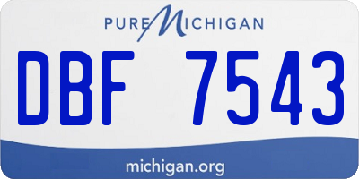 MI license plate DBF7543