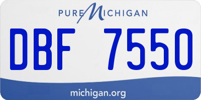 MI license plate DBF7550