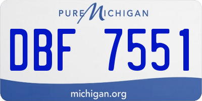 MI license plate DBF7551