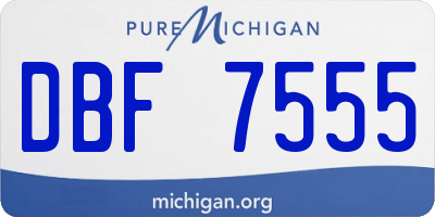 MI license plate DBF7555