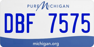 MI license plate DBF7575