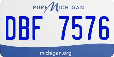 MI license plate DBF7576