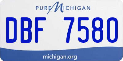 MI license plate DBF7580