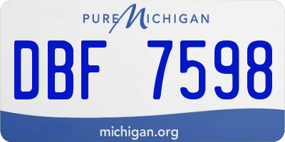 MI license plate DBF7598