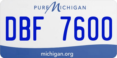 MI license plate DBF7600