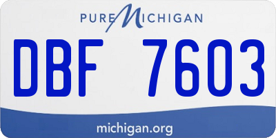 MI license plate DBF7603