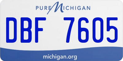 MI license plate DBF7605
