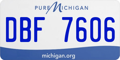 MI license plate DBF7606