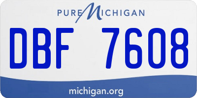MI license plate DBF7608