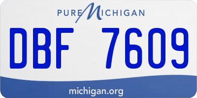 MI license plate DBF7609