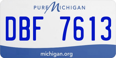 MI license plate DBF7613