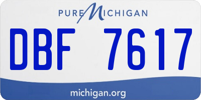 MI license plate DBF7617