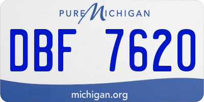 MI license plate DBF7620