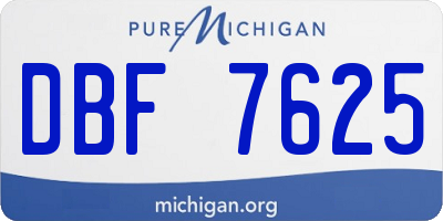 MI license plate DBF7625