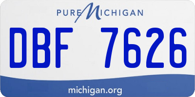 MI license plate DBF7626
