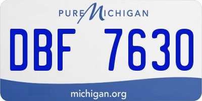 MI license plate DBF7630