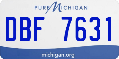 MI license plate DBF7631