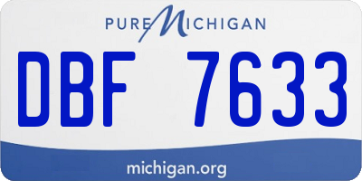 MI license plate DBF7633