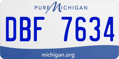 MI license plate DBF7634
