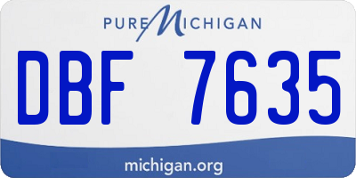 MI license plate DBF7635