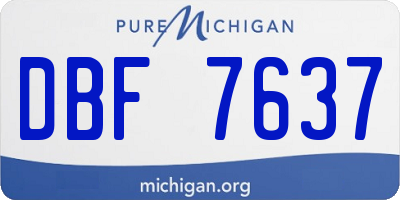 MI license plate DBF7637