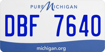 MI license plate DBF7640